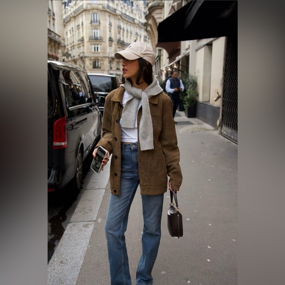 NY & Co 90s/Y2K Classic Genuine Suede Leather Jacket Light Tan Camel 🧥✨ - Picture 13 of 16